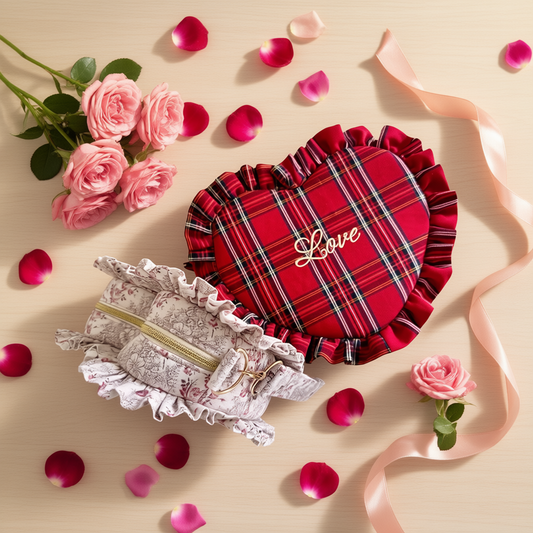 Patrón de costura bolso corazón con volante fruncido (2 tamaños)