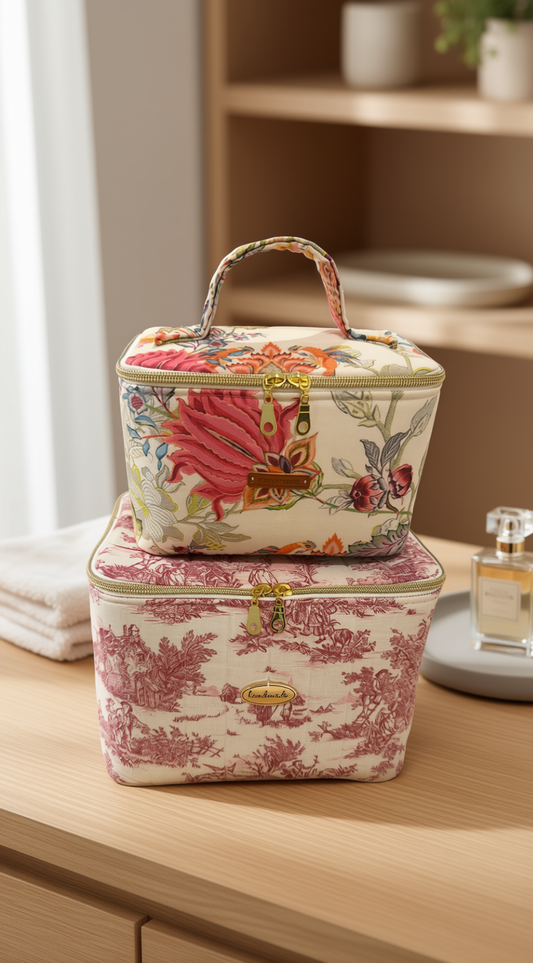 Patrón de costura neceser vanity estilo vintage en 3 tamaños